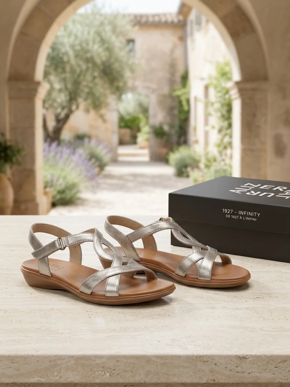 Naturalizer Metallic Silver Strappy Slingback Sandals